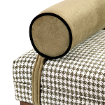 Банкетка Banquette PIED DE POULE с принтом гусиная лапка и бежевыми подлокотниками  варинант исполнения - 1 | Loft Concept в Тюмени