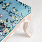 Банкетка из массива бука с цветочным принтом Turquoise Beige Chinoiserie Garden Banquette варинант исполнения - 4 | Loft Concept в Тюмени