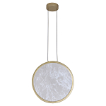 Светодиодный подвесной светильник круглой формы с металлической рамой золотого цвета Marble Glow 47 варинант исполнения - 2 | Loft Concept в Тюмени