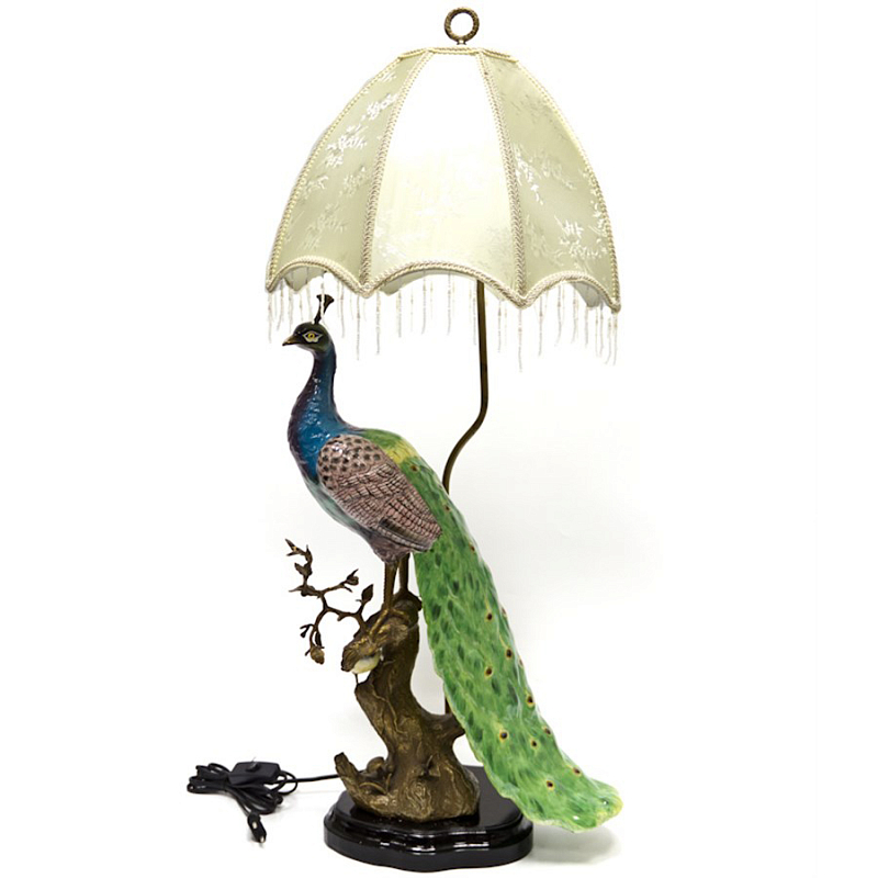 Настольная лампа Peacock Lamp Белый Зеленый Синий Бронза Настольная лампа Peacock Lamp Белый Зеленый Синий Бронза в Тюмени | Loft Concept