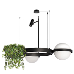 Подвесной светильник с 2-мя шарообразными плафонами и цилиндрическим спотом Light of Еyes варинант исполнения - 2 | Loft Concept в Тюмени