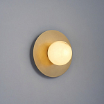 Бра круглое с плафоном из натурального камня на латунном основании Cryptocrystalline Stone варинант исполнения - 7 | Loft Concept в Тюмени