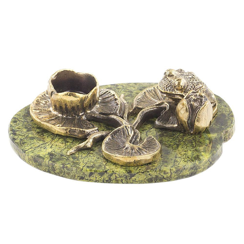 Подсвечник из бронзы и натурального камня змеевик Stone Candlestick Змеевик Бронза Подсвечник из бронзы и натурального камня змеевик Stone Candlestick Змеевик Бронза в Тюмени | Loft Concept