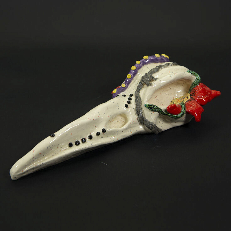 Скульптура CROWN SKULL Бежевый Красный Фиолетовый Скульптура CROWN SKULL Бежевый Красный Фиолетовый в Тюмени | Loft Concept