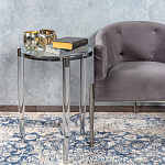 Приставной столик со стеклянной столешницей Deimos варинант исполнения - 6 | Loft Concept в Тюмени