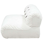 Двухместный диван без подлокотников белый с обивкой букле и ремешками из кожи Blaise Boucle Sofa варинант исполнения - 3 | Loft Concept в Тюмени