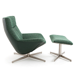Кресло вращающееся с подставкой для ног зеленое Verdante варинант исполнения - 3 | Loft Concept в Тюмени