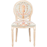 Стул из массива бука светло-серый с растительным орнаментом Raffael Angel Grey Chair варинант исполнения - 1 | Loft Concept в Тюмени