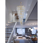 Люстра многоярусная с каркасом из металла и прозрачными подвесками FAIRYTREE Light варинант исполнения - 4 | Loft Concept в Тюмени