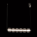 Люстра линейная с 6-ю прозрачными стеклянными плафонами округлой формы HANDLE GRAPE варинант исполнения - 3 | Loft Concept в Тюмени