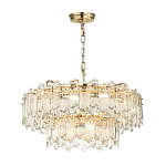 Люстра подвесная двухъярусная с хрустальными овальными подвесками Harmonica варинант исполнения - 2 | Loft Concept в Тюмени