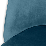 Барный стул со спинкой и металлической подставкой на 4-х деревянных ножках Синий Велюр Vendramin Chair варинант исполнения - 3 | Loft Concept в Тюмени