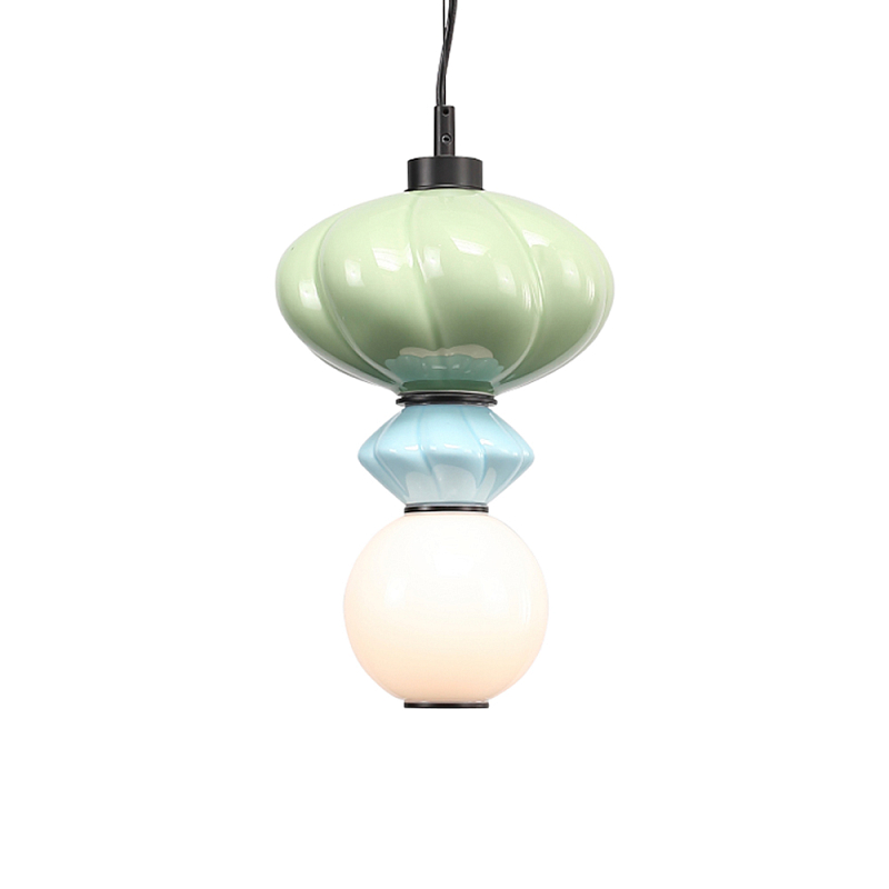 Подвесной светильник фигурный с керамическими элементами Fragrant Light Зеленый Голубой в Тюмени | Loft Concept 
