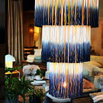 Люстра круглая трехъярусная из бахромы Indigo Gradient Braided Fringe варинант исполнения - 1 | Loft Concept в Тюмени