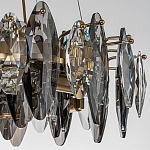 Люстра подвесная круглая с овальными подвесками из стекла дымчатого цвета Harlow Crystal Round варинант исполнения - 4 | Loft Concept в Тюмени