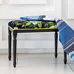 Банкетка из натурального бука черная с изображением птиц и цветов Blooming Birds2 варинант исполнения - 2 | Loft Concept в Тюмени