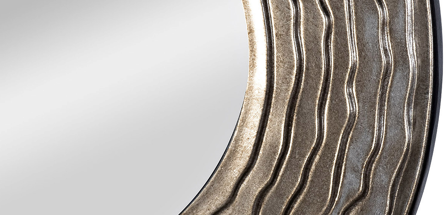 Зеркало Waves Dark Silver Oval Mirror Зеркало Waves Dark Silver Oval Mirror - Loft-Concept в Тюмени