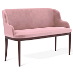 Банкетка пыльно-розовый велюр со спинкой и подлокотниками на 4-х деревянных ножках Aurora Pink варинант исполнения - 1 | Loft Concept в Тюмени