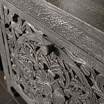 Деревянная тумба с резными ящиком и дверцей Azure Grey Wooden Nightstand варинант исполнения - 4 | Loft Concept в Тюмени