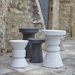 Приставной стол из искусственного камня Chess White варинант исполнения - 4 | Loft Concept в Тюмени