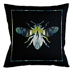 Подушка декоративная пчела сине-зеленый узор Ikat Pattern варинант исполнения - 1 | Loft Concept в Тюмени