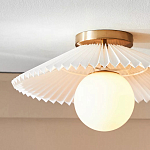 Потолочный светильник с белым плиссированным абажуром Headquarters варинант исполнения - 2 | Loft Concept в Тюмени