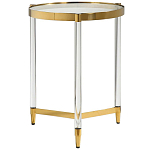 Золотой приставной столик с круглой стеклянной столешницей Weightless Table варинант исполнения - 1 | Loft Concept в Тюмени