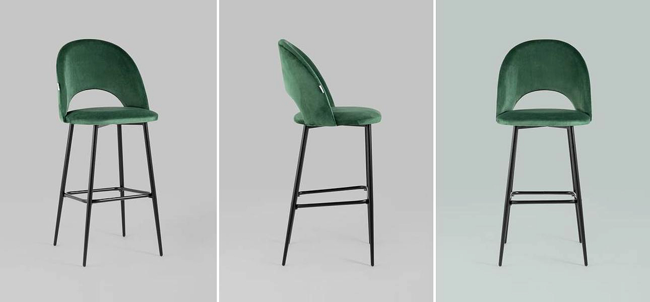 Барный Стул CLIFF Chair Зеленый Велюр Барный Стул CLIFF Chair Зеленый Велюр - Loft-Concept в Тюмени