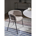 Стул полукруглый с каркасом из металла и мягким сиденьем и спинкой Soft Chenille варинант исполнения - 6 | Loft Concept в Тюмени