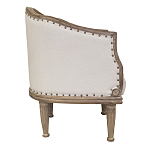 Кресло низкое с мягкой обивкой из льна на 4-х деревянных ножках Emile Armchair beige варинант исполнения - 1 | Loft Concept в Тюмени