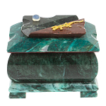 Шкатулка прямоугольная с зеркалом из натурального камня змеевик Stone Casket варинант исполнения - 2 | Loft Concept в Тюмени