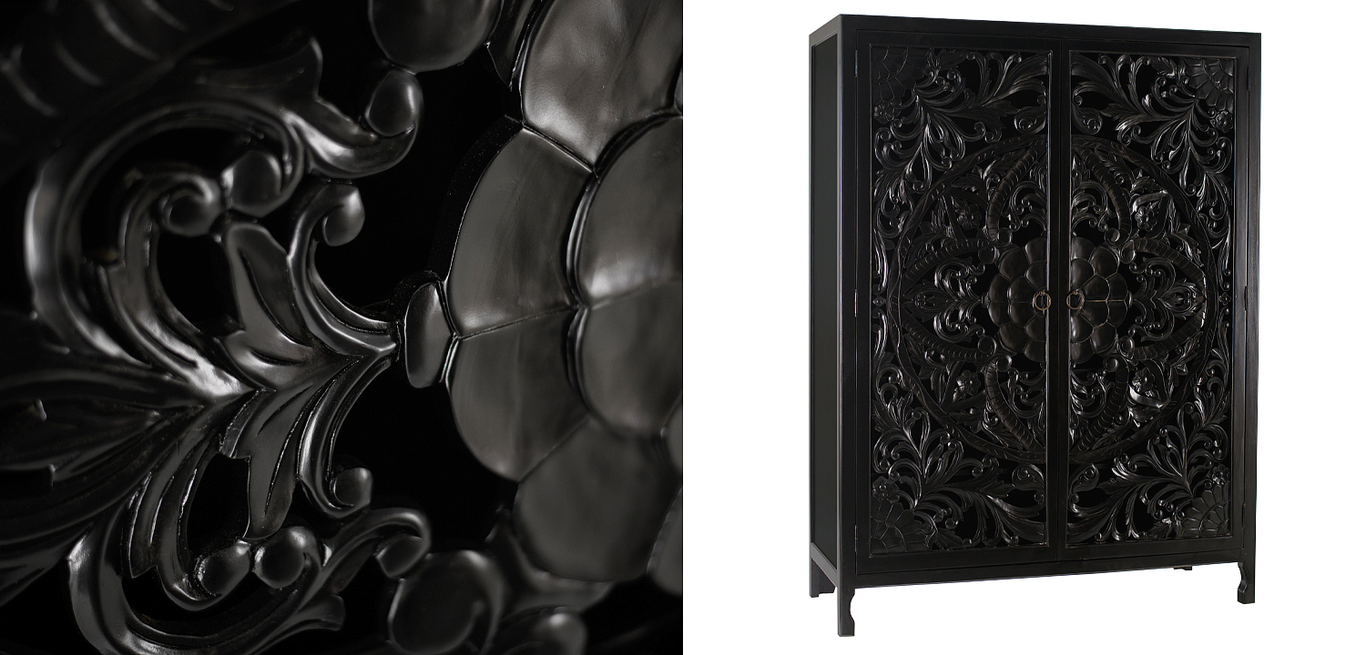 Шкаф Beauden Lace Cabinet Black Шкаф Beauden Lace Cabinet Black - Loft-Concept в Тюмени