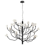 Люстра подвесная черного цвета с ветвями и белыми фарфоровыми цветами Floralis варинант исполнения - 10 | Loft Concept в Тюмени