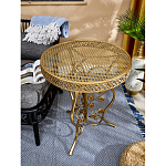 Столик приставной золотистый с орнаментом на столешнице Tanzania варинант исполнения - 5 | Loft Concept в Тюмени