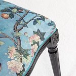 Стул из массива бука бирюзовый с изображением птиц в саду Turquoise Chinoiserie Bird Chair варинант исполнения - 4 | Loft Concept в Тюмени