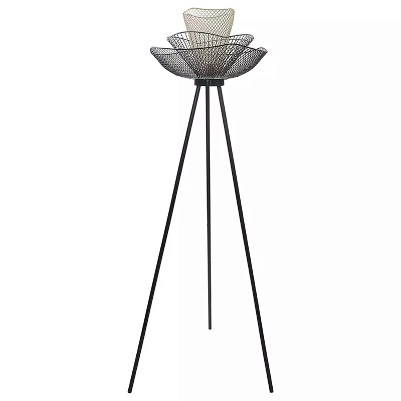 Торшер с трехъярусным плафоном из металлической сетки Metal Mesh Floor Lamp Белый Черный Серый Торшер с трехъярусным плафоном из металлической сетки Metal Mesh Floor Lamp Белый Черный Серый в Тюмени | Loft Concept