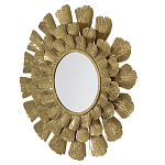 Зеркало круглое настенное в металлической раме Sunny Golden Petals варинант исполнения - 2 | Loft Concept в Тюмени