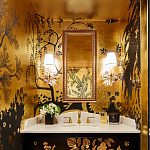 Обои ручная роспись в стиле Арт-деко Rateau Original colourway on Deep Rich Gold gilded paper варинант исполнения - 3 | Loft Concept в Тюмени