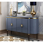 Дизайнерский комод синий глянцевый с золотыми ручками на 4-х дверцах Martin варинант исполнения - 1 | Loft Concept в Тюмени