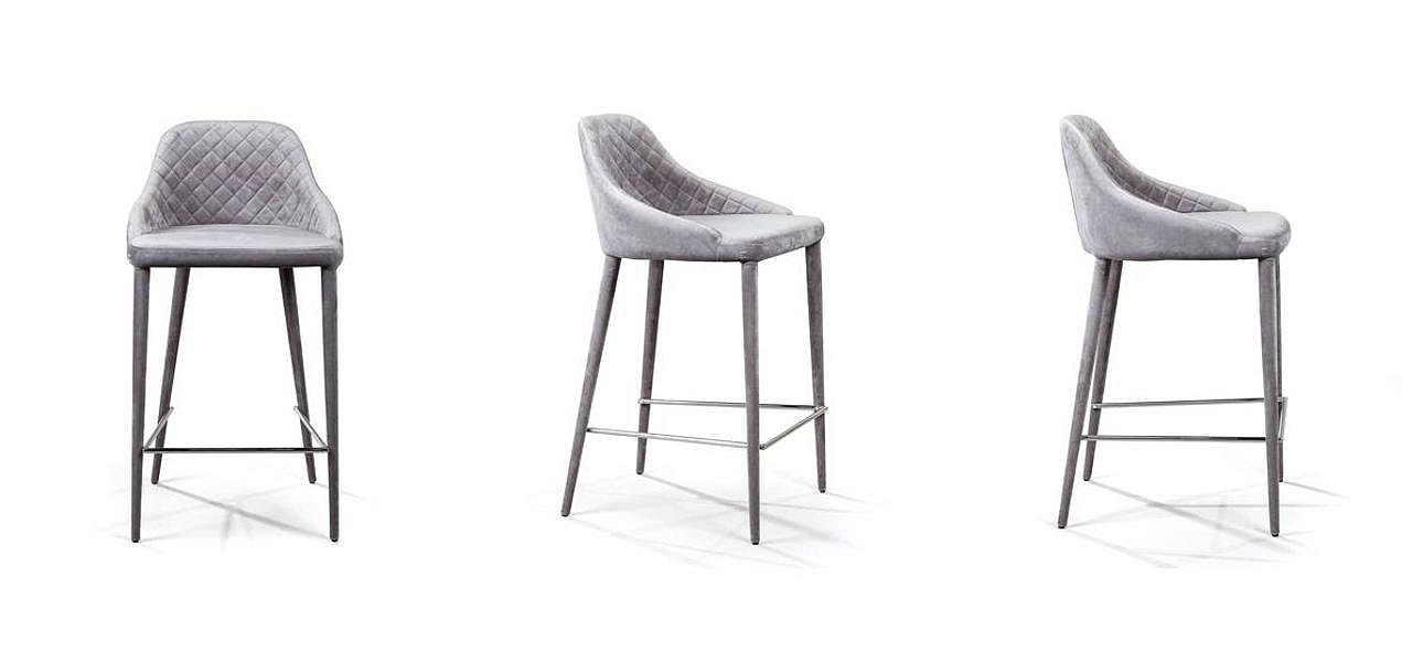 Стул Douglas Rhombus Bar stool Серый Велюр Стул Douglas Rhombus Bar stool Серый Велюр - Loft-Concept в Тюмени