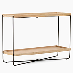 Консоль деревянной столешницей и полкой Wooden Table Top and Shelf варинант исполнения - 7 | Loft Concept в Тюмени