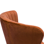 Барный стул со спинкой на 4-х деревянных ножках Оранжевый Велюр Ava Charm варинант исполнения - 2 | Loft Concept в Тюмени