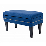 Мягкая банкетка на черных ножках с зоной для хранения Casket Blue варинант исполнения - 2 | Loft Concept в Тюмени