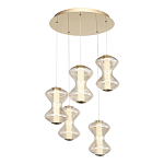 Люстра светодиодная с стеклянными волнообразными плафонами Amphora of Light варинант исполнения - 1 | Loft Concept в Тюмени