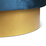 Пуф синий велюр на золотом металлическом основании Golden Belt варинант исполнения - 3 | Loft Concept в Тюмени