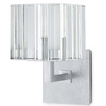 Бра серебряное с фактурным прозрачным абажуром Optical Crystal варинант исполнения - 3 | Loft Concept в Тюмени