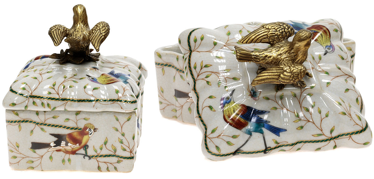 Шкатулка Bronze and Color Birds Box Square Шкатулка Bronze and Color Birds Box Square - Loft-Concept в Тюмени