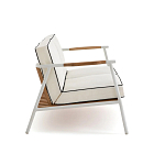 Садовый 2-х местный диван с подлокотниками из тика White варинант исполнения - 3 | Loft Concept в Тюмени