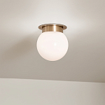 Потолочный светильник с белым матовым шарообразным плафоном Kichler варинант исполнения - 7 | Loft Concept в Тюмени