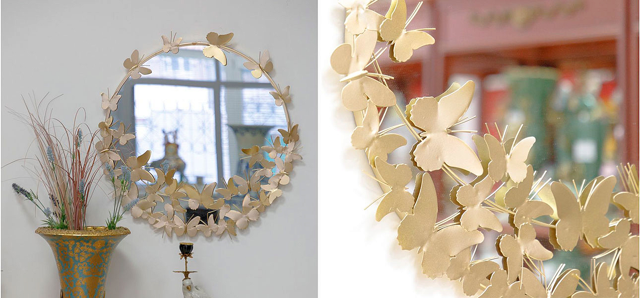 Зеркало круглое Golden Butterflies Зеркало круглое Golden Butterflies - Loft-Concept в Тюмени